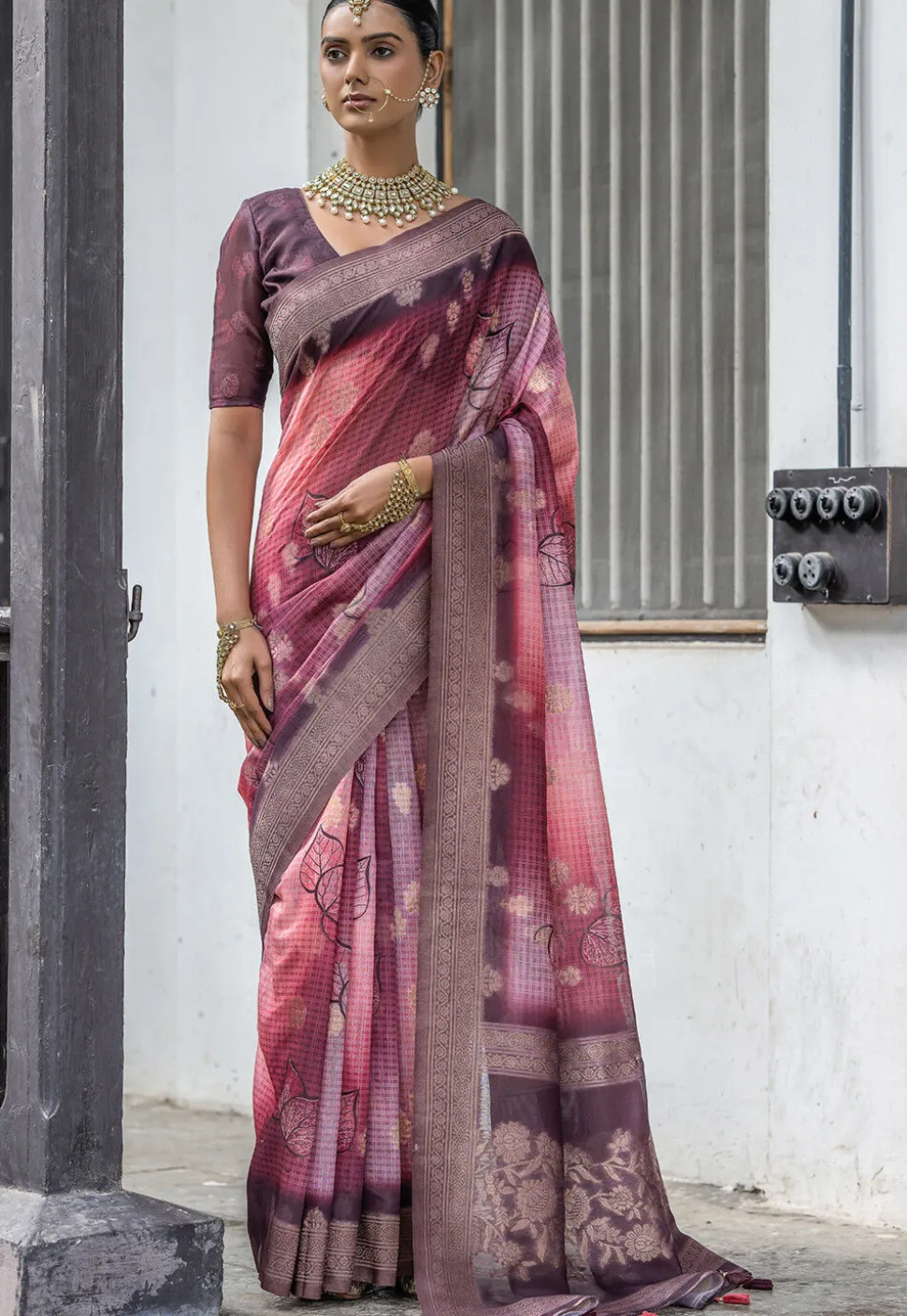 Digital Printed Art Silk Saree in Multicolor