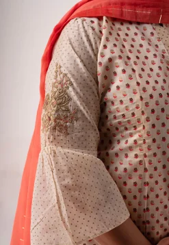 Digital Printed Art Silk Lehenga in Orange