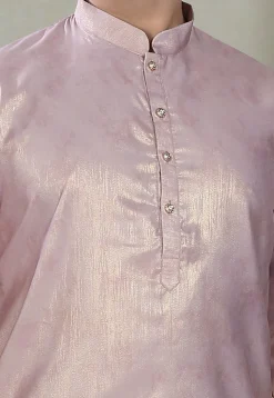 Digital Printed Art Silk Kurta in Purple