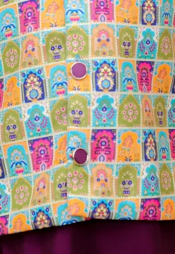 Digital Printed Art Silk Kurta Set in Violet