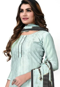 Digital Printed Chanderi Cotton Pakistani Suit in Sky Blue