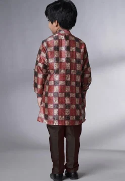 Digital Printed Chanderi Silk Asymmetric Kurta Set in Multicolor