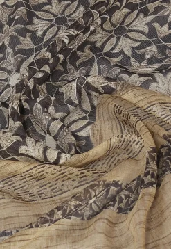 Digital Printed Chiffon Saree in Black