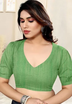 Digital Printed Chiffon Saree in Green