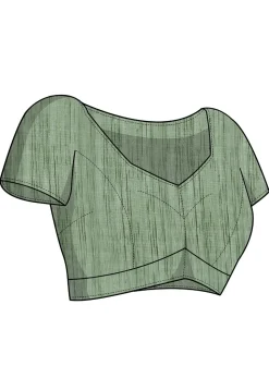 Digital Printed Chiffon Saree in Dusty Green