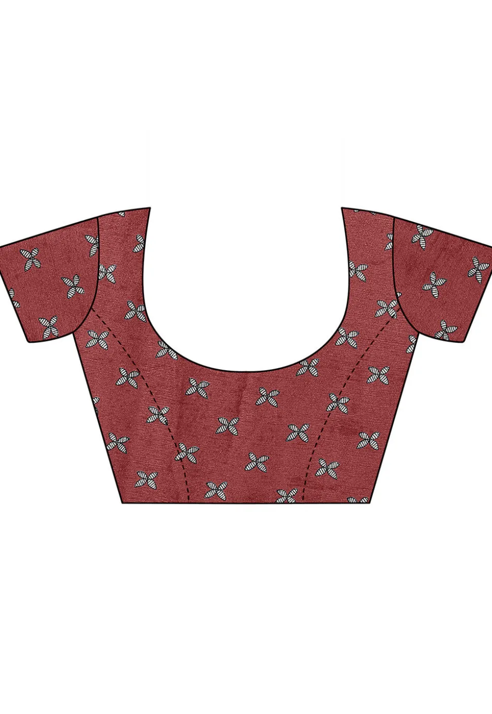 Digital Printed Chiffon Saree in Maroon