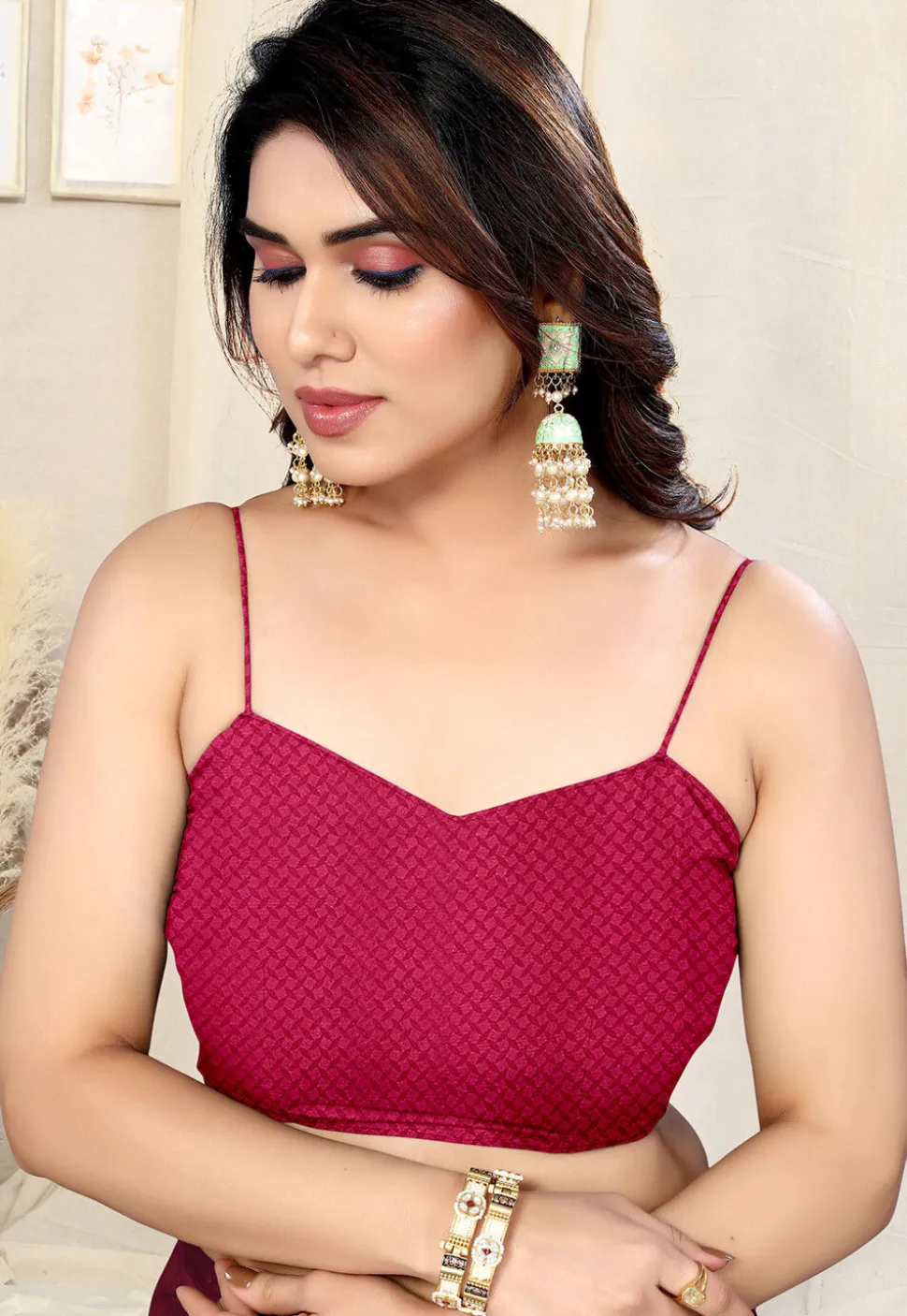 Digital Printed Chiffon Saree in Pink