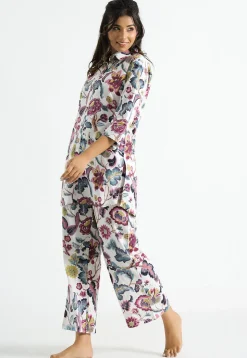 Digital Printed Cotton Co Ord Set in Off White