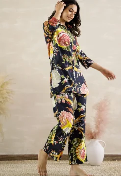 Digital Printed Cotton Co Ord Set in Black