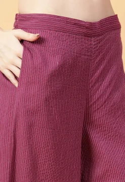 Digital Printed Cotton Co Ord Set in Purple