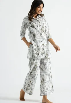 Digital Printed Cotton Co Ord Set in Off White