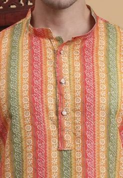 Digital Printed Cotton Kurta in Multicolor