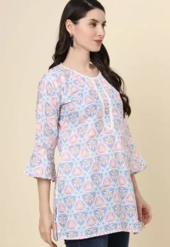 Digital Printed Cotton Kurti in Multicolor