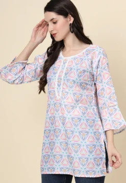 Digital Printed Cotton Kurti in Multicolor