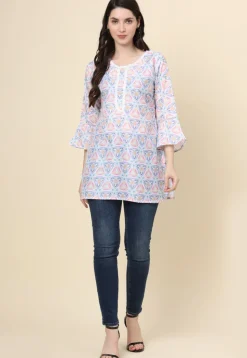 Digital Printed Cotton Kurti in Multicolor