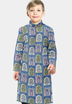 Digital Printed Cotton Kurta in Blue