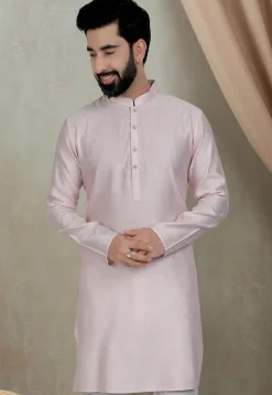 Digital Printed Cotton Kurta in Pink