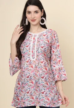 Digital Printed Cotton Kurti in Multicolor