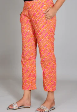 Digital Printed  Cotton Pant in Orange