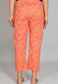 Digital Printed  Cotton Pant in Orange