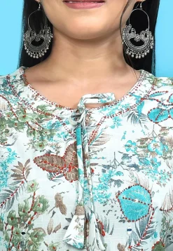 Digital Printed Cotton Pakistani Suit in White