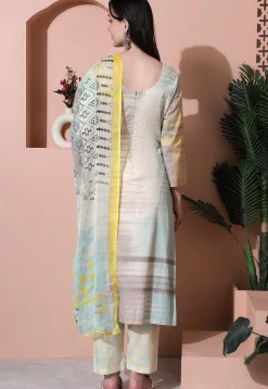 Digital Printed Cotton Pakistani Suit in Multicolor