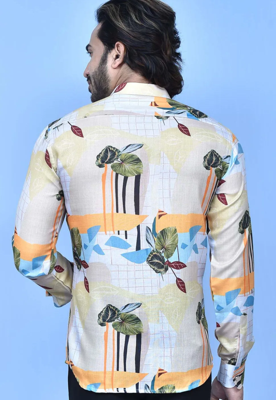Digital Printed Cotton Shirt in Multicolor