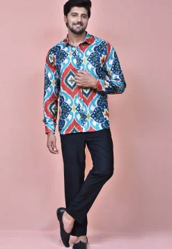 Digital Printed Cotton Shirt in Multicolor
