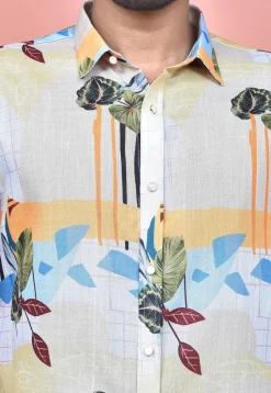 Digital Printed Cotton Shirt in Multicolor
