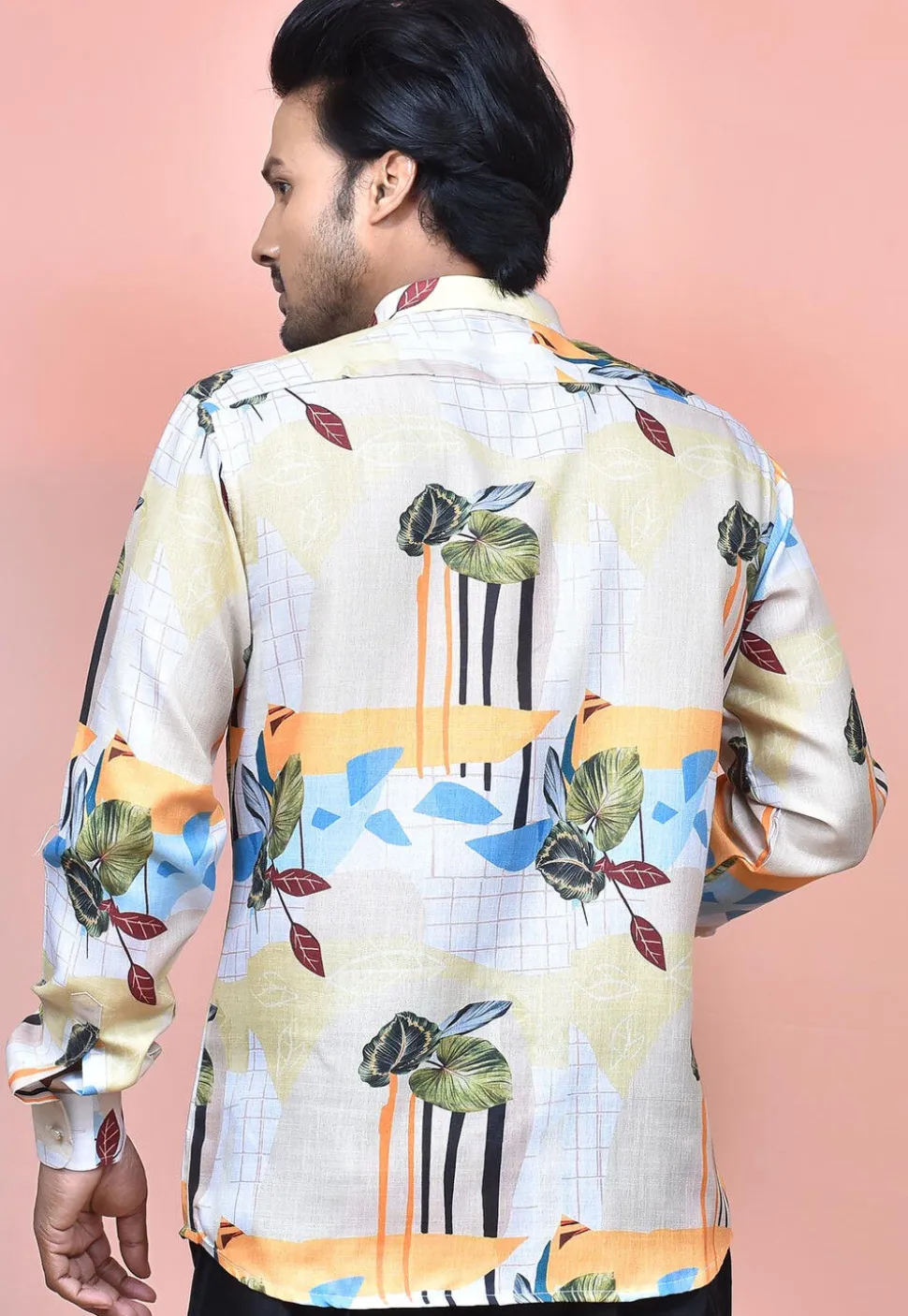 Digital Printed Cotton Shirt in Multicolor