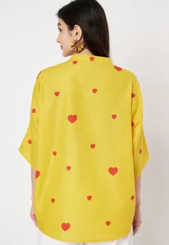 Digital Printed Cotton Top in Yellow