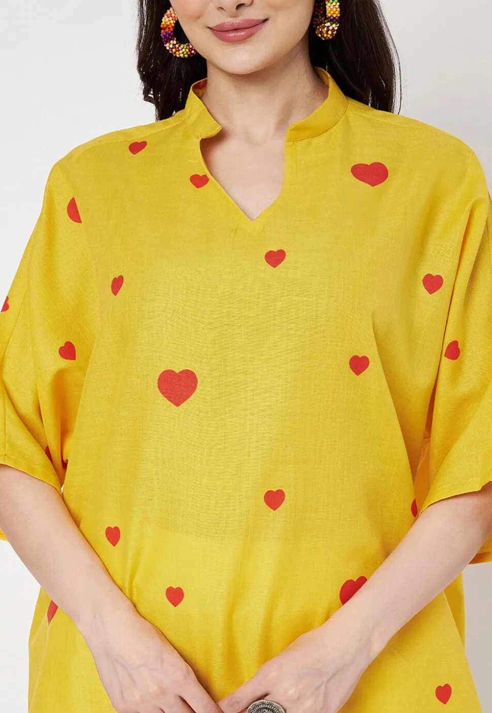 Digital Printed Cotton Top in Yellow
