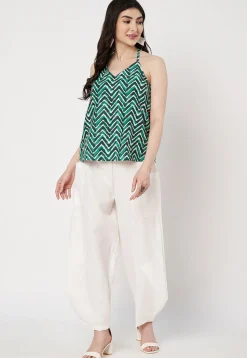 Digital Printed Cotton Top in Green