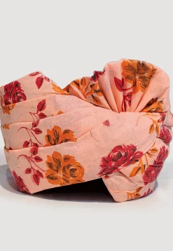 Digital Printed Cotton Unisex Turban in Peach