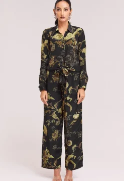 Digital Printed Crepe Co Ord Set in Black