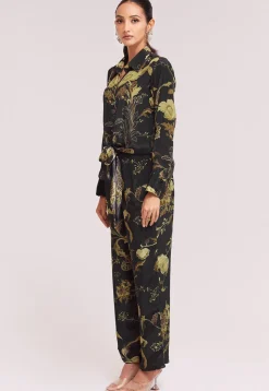 Digital Printed Crepe Co Ord Set in Black