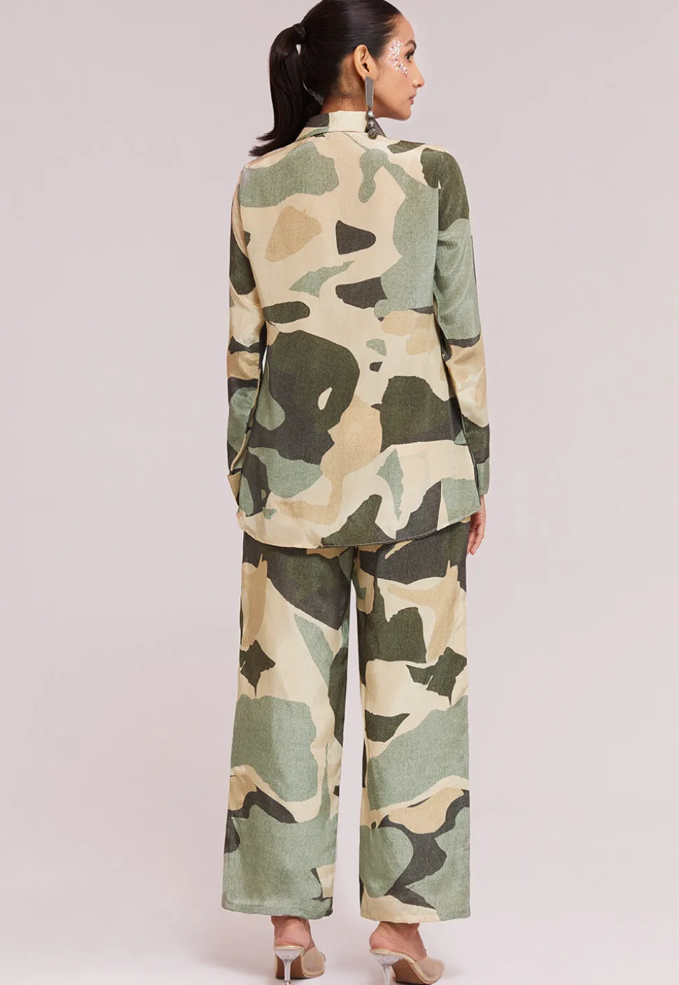 Digital Printed Crepe Co Ord Set in Multicolor