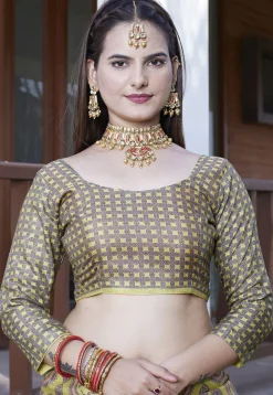 Digital Printed Crepe Saree in Light Green
