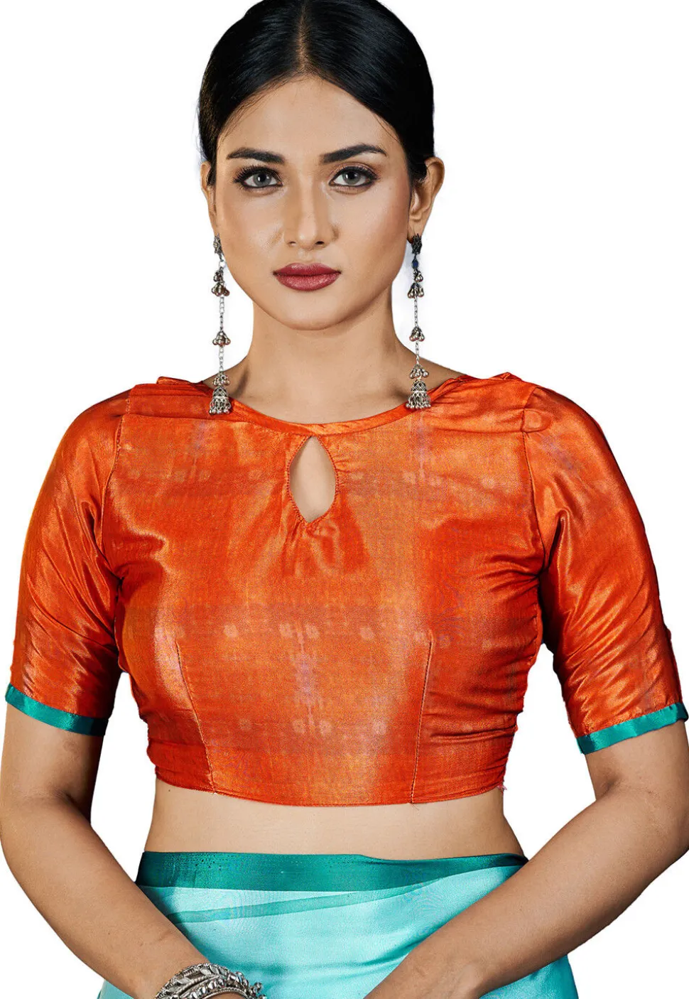 Digital Printed Crepe Saree in Sea Green