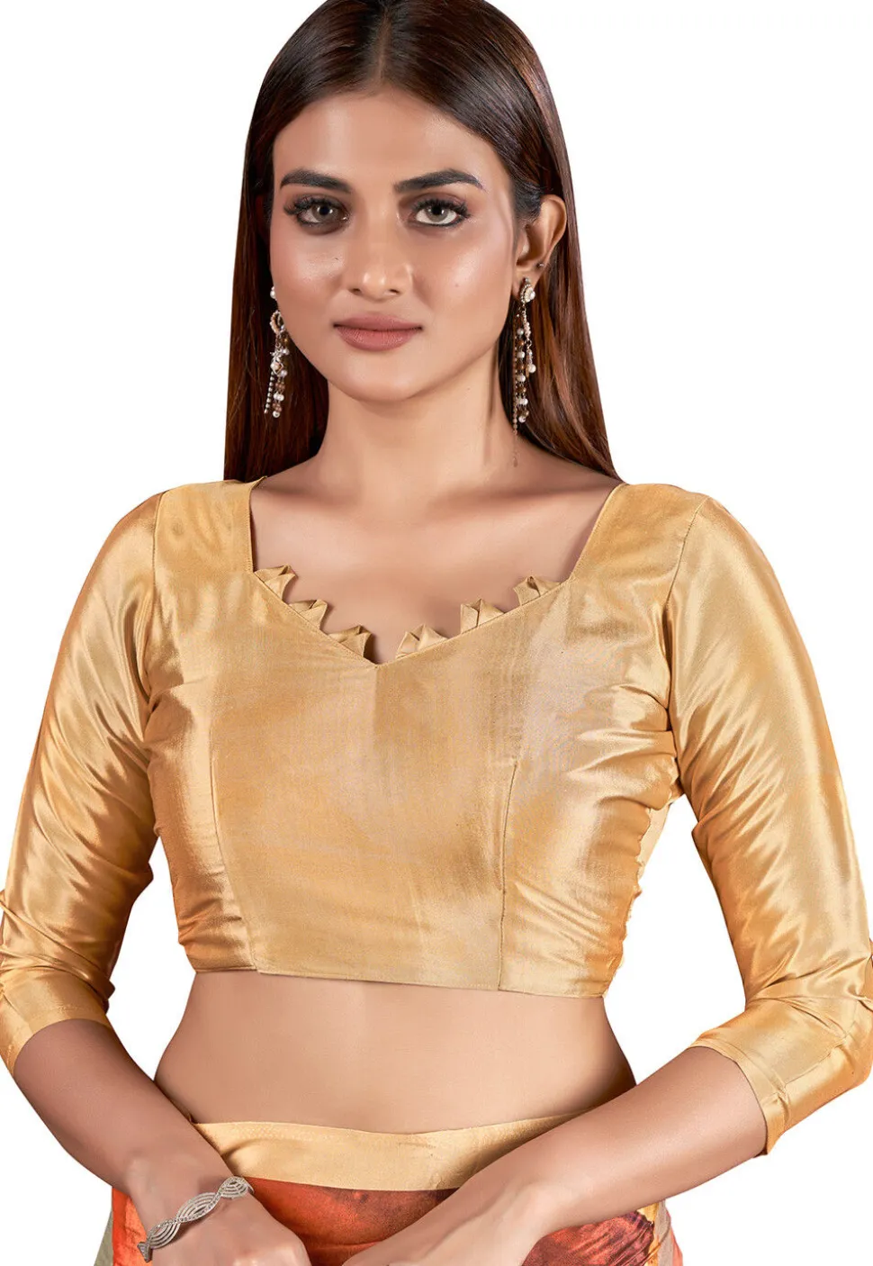 Digital Printed Crepe Saree in Yellow