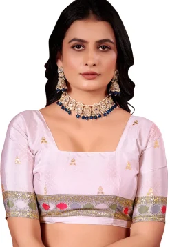 Digital Printed Crepe Silk Saree in Light Pink