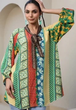 Digital Printed Crepe Top in Multicolor