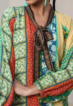 Digital Printed Crepe Top in Multicolor