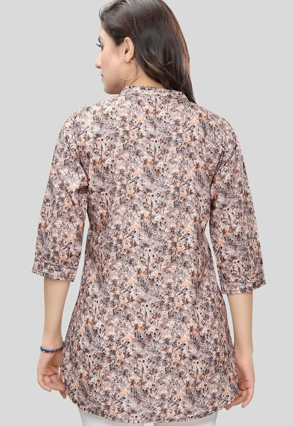 Digital Printed Crepe Tunic in Old Rose