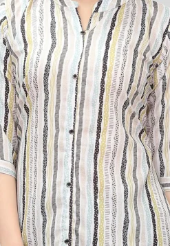 Digital Printed Crepe Tunic in White