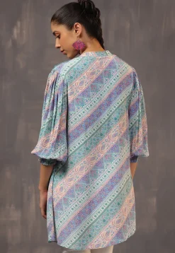 Digital Printed Crepe Tunic in Multicolor