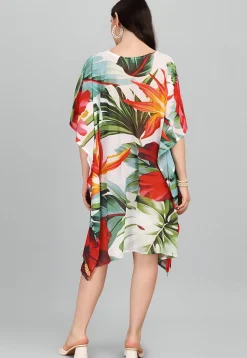 Digital Printed Georgette Kaftan in Off White