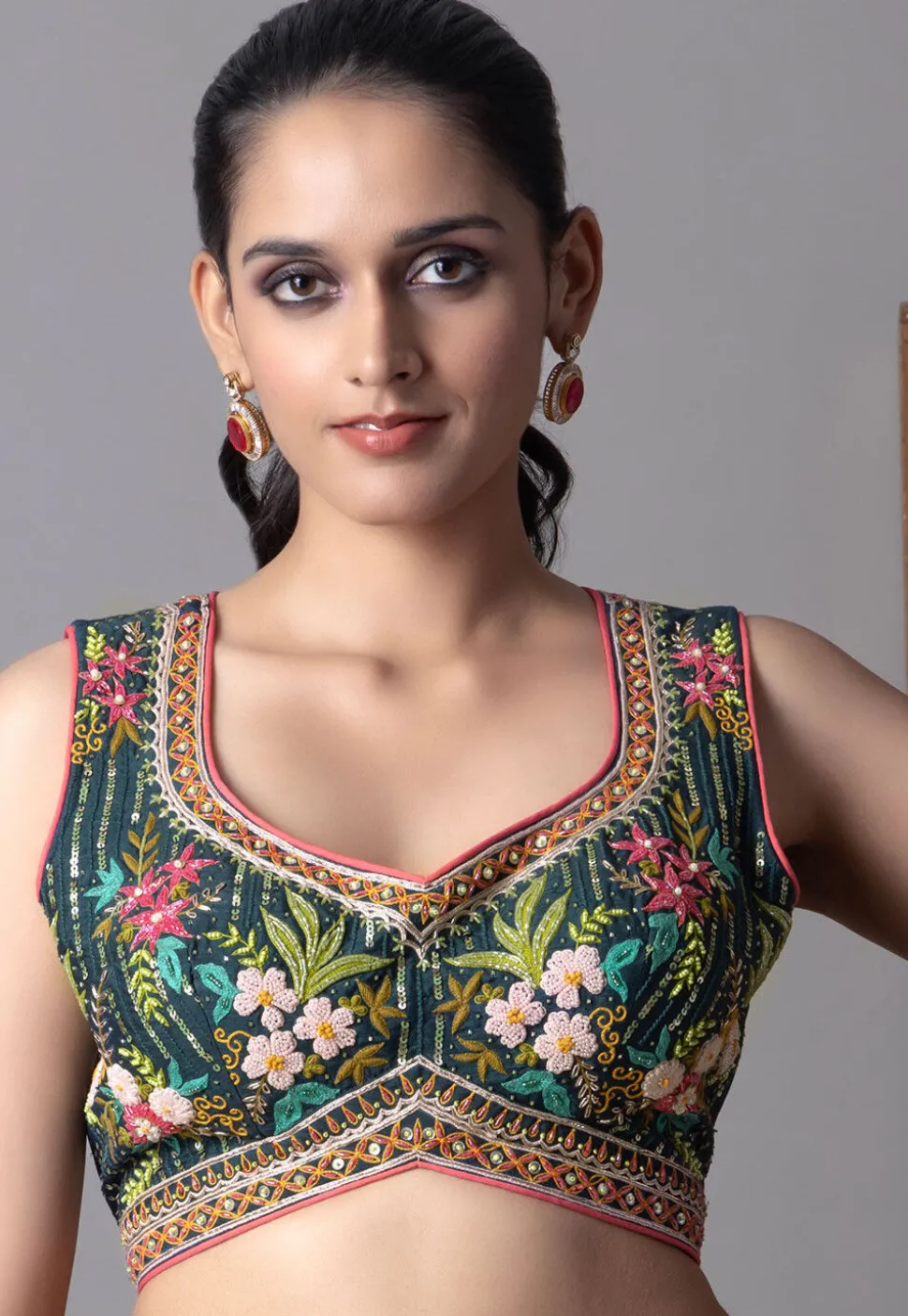 Digital Printed Georgette Lehenga in Black