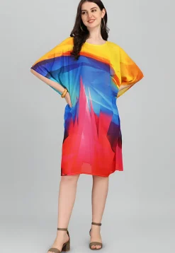 Digital Printed Georgette Kaftan in Multicolor