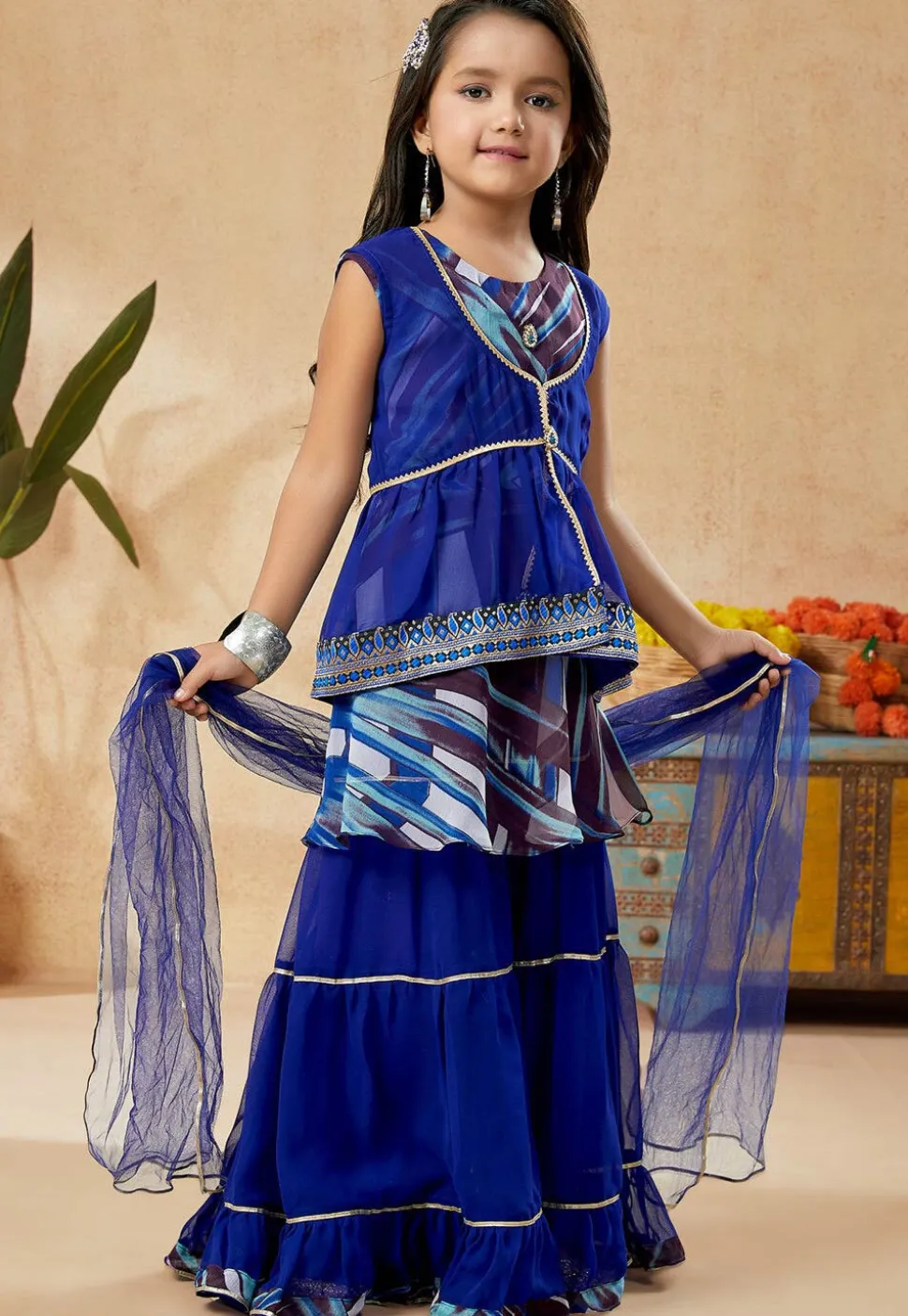 Digital Printed Georgette Pakistani Suit in Multicolor